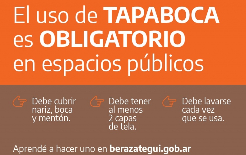 Es obligatorio el uso de tapabocas en Berazategui
