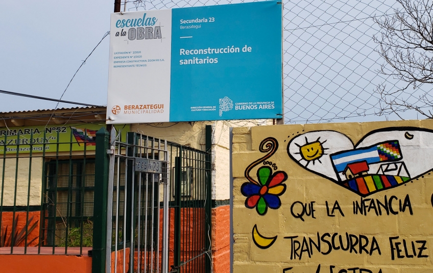 Continúan las obras en escuelas de Berazategui