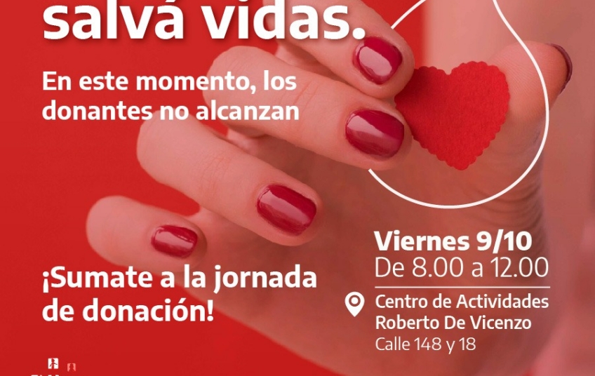 Jornada de donación de sangre en el Centro “Roberto De Vicenzo”
