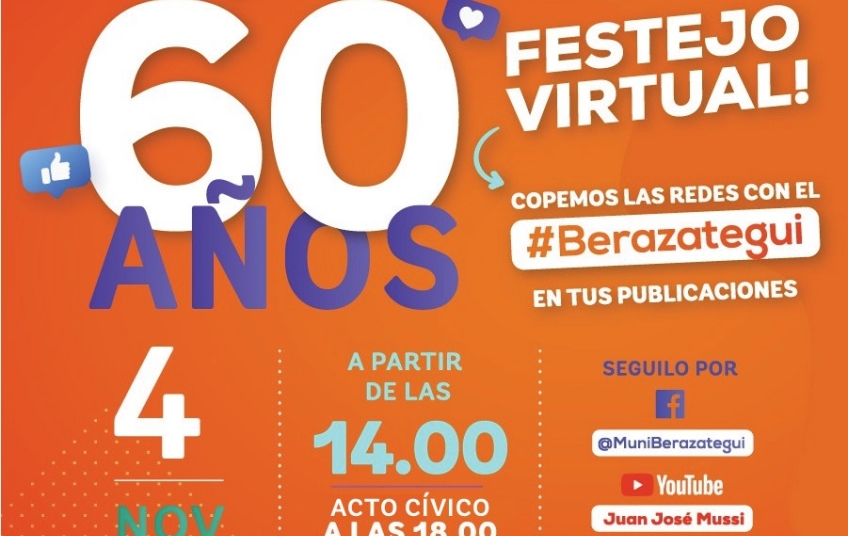 Berazategui festeja sus 60 años con una transmisión en vivo llena de sorpresas