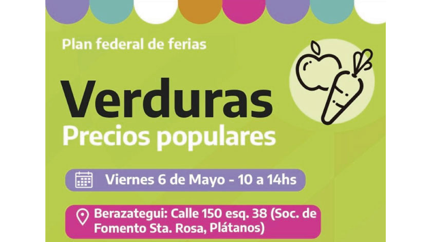 Vuelve el Plan Federal de Ferias a Berazategui