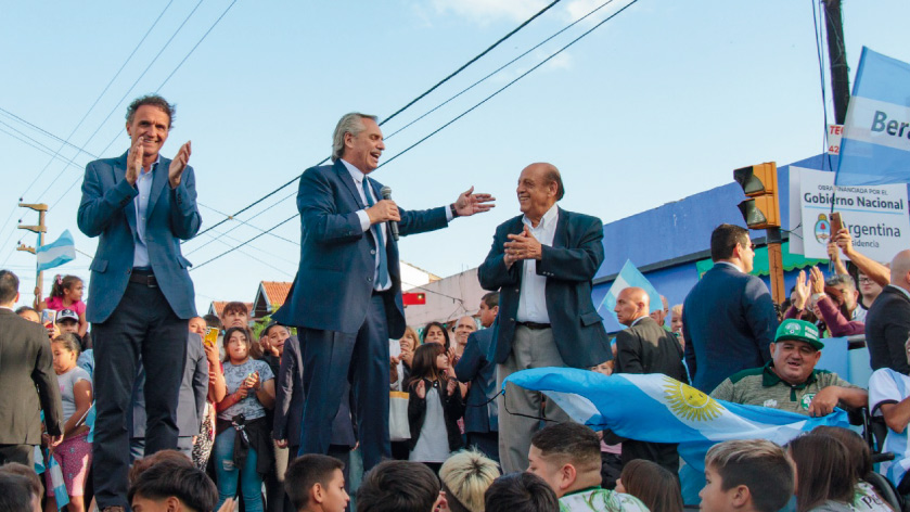 Alberto Fernández y Mussi inauguraron la repavimentación del la calle 163