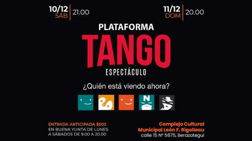 Se viene el espectáculo Plataforma Tango
