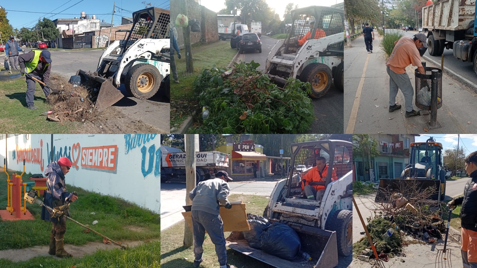 Operativos diarios de limpieza en los barrios de Berazategui