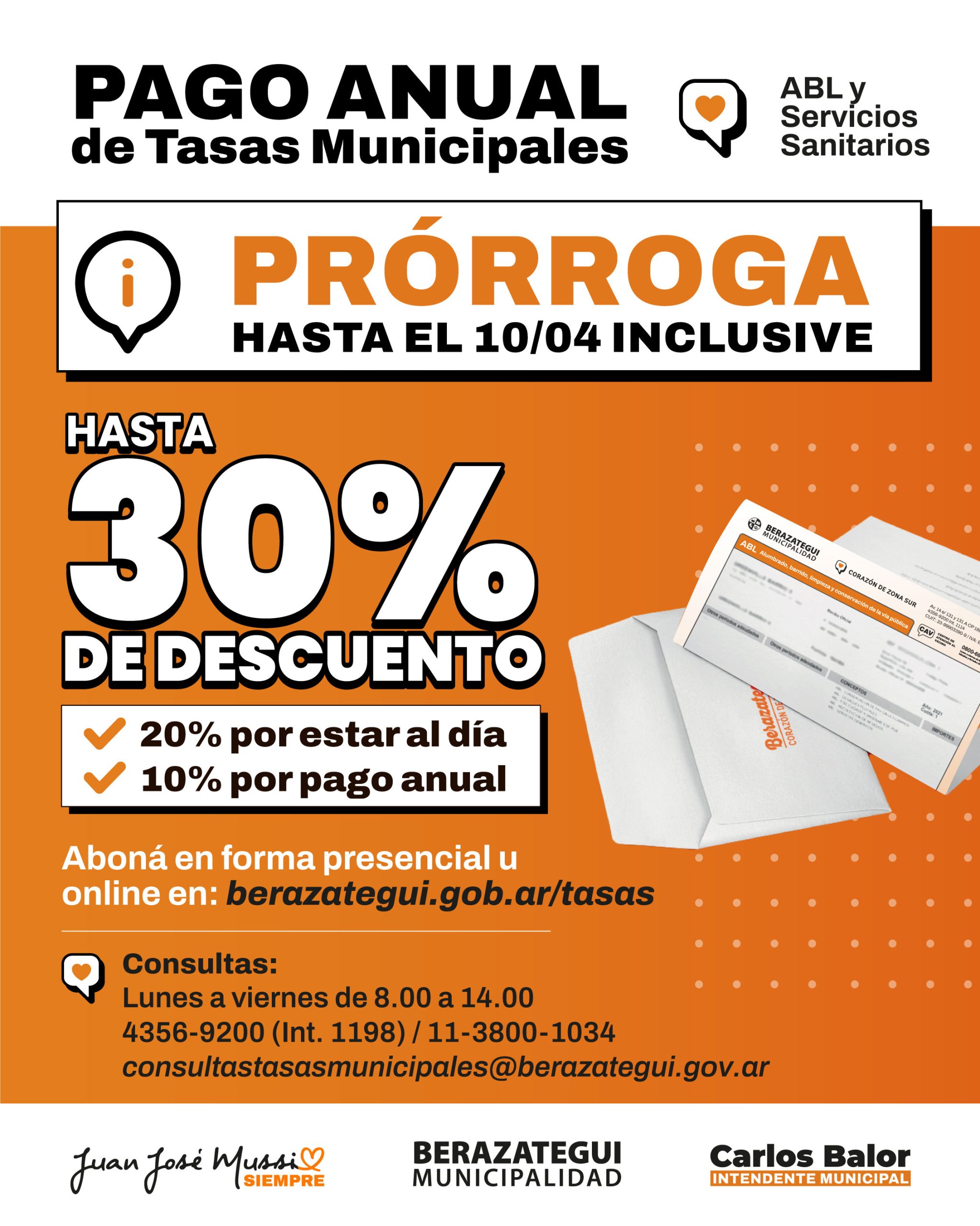 Se extiende el plazo para el pago anual de tasas municipales