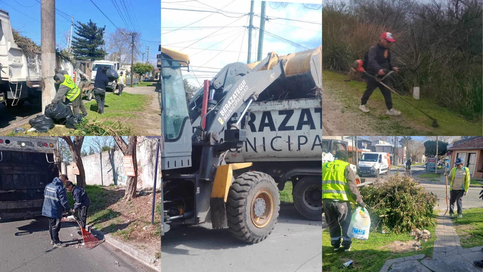 Berazategui continúa con los operativos diarios de limpieza en los barrios